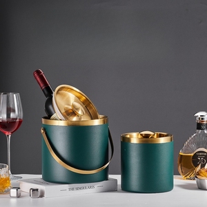 Secchiello per il ghiaccio secchiello per Champagne e vino a doppia parete isolato mantiene il ghiaccio congelato più lungo secchiello per il ghiaccio in acciaio inossidabile da 2 litri con coperchio - Product Image 1