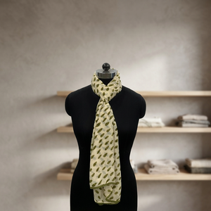 Cotton Leaf Pattern <b>Long</b> Women's Multi-Purpose Scarf - Product Image 2