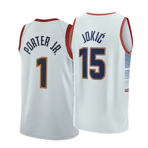 1 Michael Porter Jr. White Nugget Shirts Jersey Basketball 76er City Edition 15 Nikola Jokic Sports Running Vest Uniform Cheaper