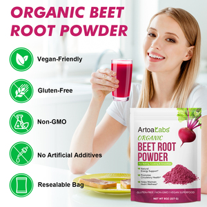 Private Label Großhandel Rote-Bete-Pulver in Lebensmittel qualität Hochwertiger GMP-Standard 100% reines natürliches Bio-Wurzel pulver mit roten Rüben - Product Image 5
