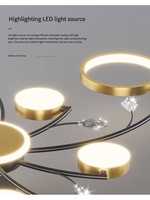 Plafonnier LED moderne de luxe nordique en fer, lustre créatif, grandes suspensions en cristal pour bar et intérieur