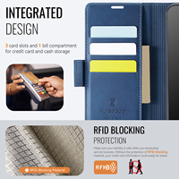 Étui portefeuille porte-cartes AutSpace pour Samsung S26 Ultra S25 Ultra S24 Plus S23 FE avec blocage RFID, en cuir, avec support rabattable