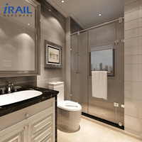Porte de douche coulissante sans cadre en gros, verre de sécurité trempé, porte de salle de bain en verre durable et facile à nettoyer