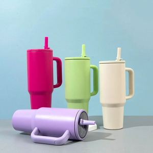 Gobelet isotherme sous vide 40 oz personnalisé avec logo, écologique, anti-fuite, en acier inoxydable, avec poignée et couvercle rabattable, idéal pour la rentrée scolaire et les voyages - Product Image 3