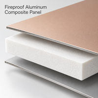 Panneau composite en aluminium ignifuge de 6 mm, revêtement FEVE, bronze brillant, ACP pour panneaux de façade de magasin