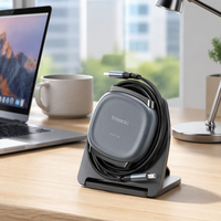 Câble USB-C rétractable Toocki 100W avec design ultra-compact, câble de charge rapide magnétique pour téléphone et tablette