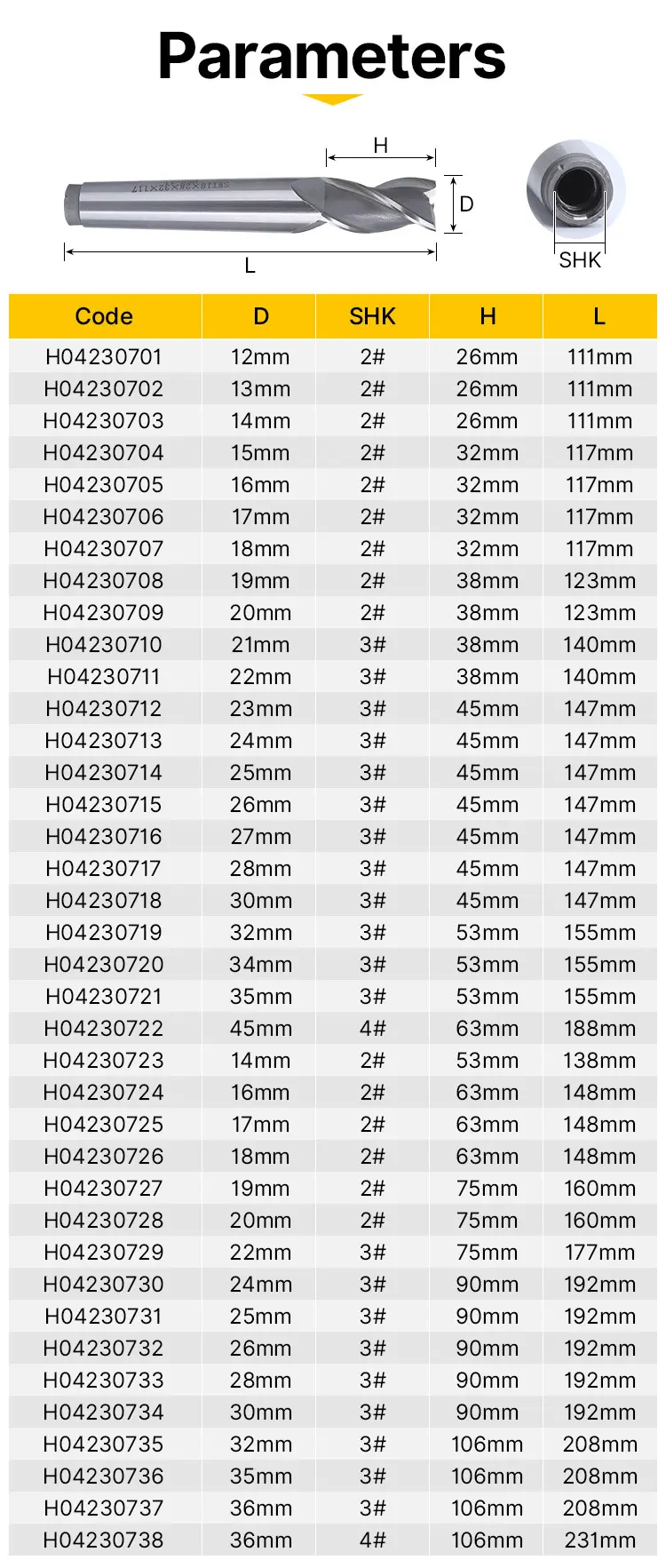 HUHAO 3-Flute CNC kesici HSS uç frezesi cnc freze kesicisi guard delik H04230701 ile