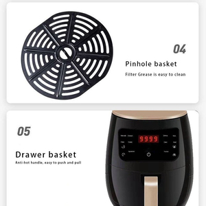 Friteuse à air 6L multifonctionnelle intelligente avec écran tactile, four de grande capacité, friteuse électromécanique pour la maison - Product Image 2