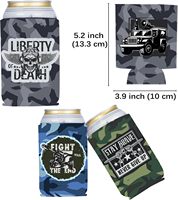 Manchon isotherme pliable en néoprène durable pour canette de bière 12 oz, avec logo personnalisé, motif géométrique, impression recto-verso, pour garder au frais