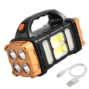 Powerful Solar LED Flashlight With COB Work Light 4 Gear USB Rechargeable Torch Light Waterproof Solar Light for Outdoor Camping