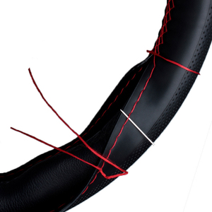 Accessoires automobiles, housse <span class=keywords><strong>de</strong></span> volant cousue à la main, couleur noire, <span class=keywords><strong>anti</strong></span>-<span class=keywords><strong>poussière</strong></span>, housse <span class=keywords><strong>de</strong></span> volant <span class=keywords><strong>de</strong></span> véhicule - Product Image 2