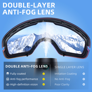Lunettes <span class=keywords><strong>de</strong></span> ski anti-buée pour hommes et femmes, pour <span class=keywords><strong>motoneige</strong></span>, patinage, moto, pêche, activités <span class=keywords><strong>de</strong></span> plein air, réglables, protection UV400, lunettes <span class=keywords><strong>de</strong></span> snowboard - Product Image 3