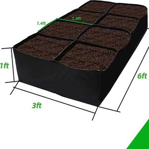 Sac de plantation rectangulaire multi-compartiments en tissu non tissé avec compartiments séparés pour la culture de légumes - Product Image 4