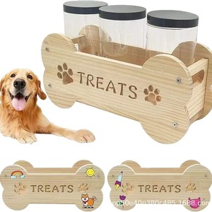 Estante de Almacenamiento de Premios para Perros de Madera, Organizador de Escritorio con Forma de Hueso, a Prueba de Polvo, Estación de Alimentación Multiusos para Mascotas - Product Image 5