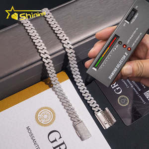 Vòng tay bạc 925 Mỹ, đá Moissanite 8mm VVS, kiểu Cuban, trang sức Hip Hop, dành cho nam nữ, đính đá Moissanite lấp lánh - Product Image 3