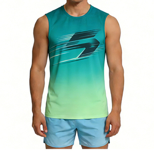 Débardeur de sport d'été pour homme, personnalisable, en soie glacée respirante, col rond, sans manches, sous-vêtement, couche de base athlétique - Product Image 3