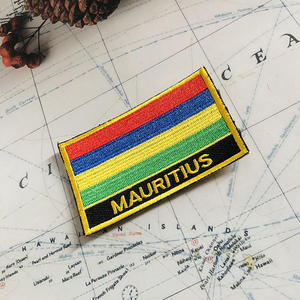 Écussons brodés drapeau national de <span class=keywords><strong>Maurice</strong></span>, badges en forme de bouclier et de carré, un ensemble pour la décoration de brassards et sacs à dos - Product Image 3