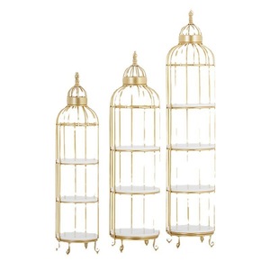 Étagère de rangement en forme de cage à oiseaux, style nordique, étagère d'angle en métal, multifonctionnelle, pour salon, chambre à coucher, balcon, support décoratif - Product Image 5