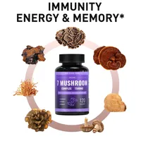 Cordyceps Ganoderma en cápsula suplemento Reishi Extracto de hongo cápsulas embalaje 7 en 1 Lions Mane Mushroom Complex cápsulas