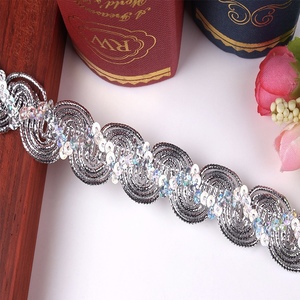 Grosir 2cm menjahit pada pita kostum panggung topi tekstil dekorasi metalik emas perak merah biru hijau dikepang renda memangkas - Product Image 6