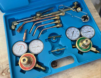 Kit de chalumeau de soudage et de découpe portable oxygène-acétylène avec mallette de transport, accessoires complets pour CVC, fabrication métallique, réparation automobile