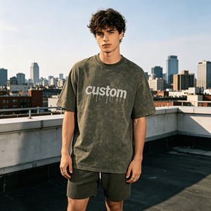 เสื้อยืดดีไซน์เนอร์ทรงบ็อกซี่ OEM/ODM ปักโลโก้ด้วยคริสตัล เสื้อผ้าสตรีทแวร์ พิมพ์ลาย เสื้อยืดคอตตอนทรงหลวมไหล่ตก คุณภาพสูง - Product Image 4