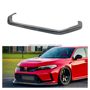 Lèvre avant en fibre de carbone style plat pour <span class=keywords><strong>Honda</strong></span> Civic <span class=keywords><strong>Type</strong></span> <span class=keywords><strong>R</strong></span> FL5 <span class=keywords><strong>2023</strong></span>+ – Spoiler de pare-chocs avant en carbone - Product Image 1
