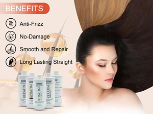 Crema de Tratamiento Profesional de Nano Keratina Brasileña para Alisar <span class=keywords><strong>el</strong></span> Cabello Rizado - Product Image 4