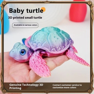 Xuyên biên giới sáng tạo 3D in mô hình đồ chơi Rùa Nhỏ đông lạnh rùa di chuyển khớp đồ trang trí thủy tinh công nghệ tinh khiết quy mô 1/100 - Product Image 3