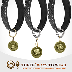 Placa de Identificación para Perro de Bronce con Relieve Tridimensional Grabado, Etiqueta Antipérdida para Mascotas con Cadena - Product Image 3