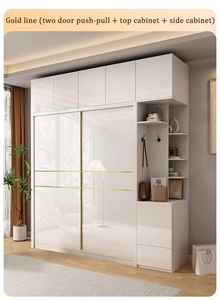 Hiện đại tủ quần áo đồ nội thất phòng ngủ trượt tủ quần áo cửa tủ quần áo tổ chức tủ quần áo phòng lưu trữ sang trọng bằng gỗ tủ quần áo tủ - Product Image 5