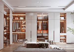 Sistema di Armadi Walk-in di Lusso Personalizzati Lesso Home con Porte in Vetro, Design <span class=keywords><strong>Salvaspazio</strong></span> per Camera da Letto, Armadio Moderno in Legno - Product Image 2