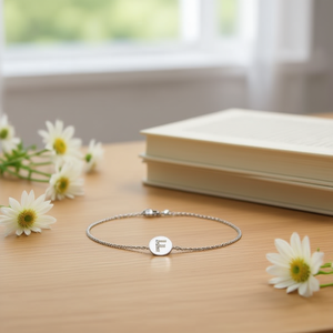 Bracciale in Acciaio Inossidabile con Ciondolo Lettera F su un Lato, 1 cm, Gioiello alla Moda - Product Image 3