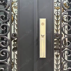 Décoration antique fleur avant <span class=keywords><strong>Double</strong></span> noir ancien forgé extérieur catalogue <span class=keywords><strong>porte</strong></span> en fer à vendre - Product Image 6