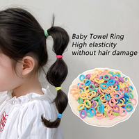 Vente en gros 100 Pièces Enfants Mignon Solide Couleur Grille Vague Élastique Bandes de Cheveux Bébé Filles Chouchous Élastiques Enfant Doux Cheveux Cravates