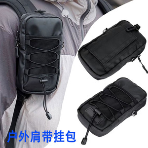 Outdoor Shoulder Strap Bag Waterproof Expansion Multifunctional Tactical Phone Pouch Unisex Solid Color Webbing Handle - Product Image 1