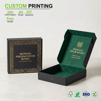 Boîtes de présentation personnalisées en noir mat avec bordure géométrique dorée en feuille d'aluminium pour emballages cadeaux et de vente au détail de luxe, vente en gros en vrac