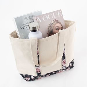 Bolsos <span class=keywords><strong>de</strong></span> <span class=keywords><strong>Playa</strong></span> <span class=keywords><strong>de</strong></span> Lona Clásica Color Crema con Estampado Floral y Asa <span class=keywords><strong>de</strong></span> Lona, Estilo Vintage, Personalizados <span class=keywords><strong>de</strong></span> Royal Fair, Color Beige Natural, para el Trabajo Diario, para Mujer - Product Image 3