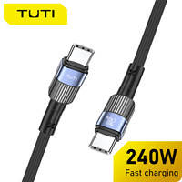 Kabel Data Pengisian Cepat TUTI Wholesale 3m Barid 240w, Kabel USB Tipe C ke Tipe C untuk Ponsel/Laptop/Tablet