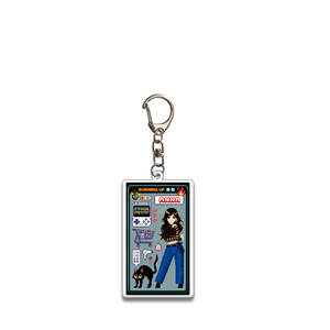 Llavero de acrílico personalizado con diseño de dibujos animados, hombre pixelado, colgante impreso UV, accesorios para bolsos - Product Image 4