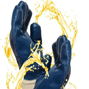 Oil Proof Working Gloves Full Coated Smooth Nitrile Prevents Water And Liquid Permeation Waterproof Industrial Gloves