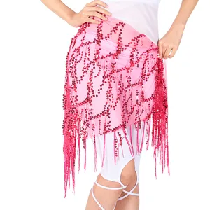 Dance Women Hot Sell Belly Dance Hip Skirt Scarf Belly Dancing Belt Triangle Sequined Tassel Shawl