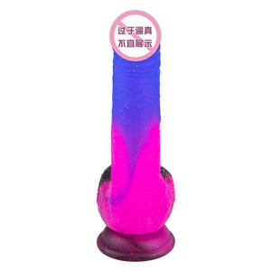 Dildo Mainan Seks Dewasa Simulasi Perempuan Silikon Cair Pelangi Warna Cerah Baru - Product Image 4