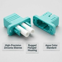 Adaptateur de fibre optique Aqua LC vers LC Duplex, coupleur à bride universel SM MM pour panneau de boîtier de bureau FHS--LC02-AQ CN