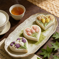 Moule à gâteau en silicone de qualité alimentaire en forme de cœur de tulipe, résistant au four, écologique, réutilisable, facile à démouler, pour la pâtisserie DIY, sac OPP