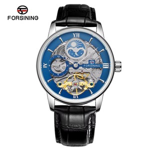2025 nouvelle montre mécanique automatique de luxe pour hommes Forsining avec Design creux Tourbillon Phase <span class=keywords><strong>lunaire</strong></span> 22mm bracelet en cuir horloge - Product Image 4