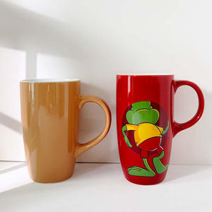<b>Custom</b> Ceramic Mug With Handle PSL Design For Giveaways Single <b>Cup</b> Orange Color Zibo Origin - Product Image 2