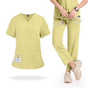 New Style Hospitals Colors OEM Printed <b>Surgical</b> Nurse Suit <b>Scrub</b> Uniform Unisex Sets Loose Breathable for Beauty Salons - Product Image 3