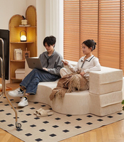 Platzsparendes, umweltfreundliches, modernes Stoff-Schlafsofa, tragbar, umwandelbar, ausziehbar, faltbar, für kleine Wohnungen und Wohnzimmer