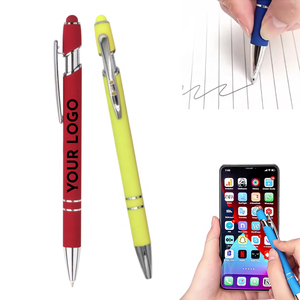 Stylo à bille multifonctionnel en métal aluminium avec écran tactile et logo personnalisé, stylo capacitif Meiji pour activités promotionnelles - Product Image 1